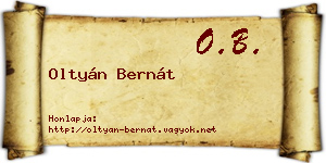 Oltyán Bernát névjegykártya